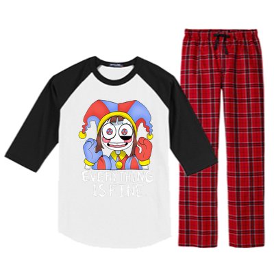 Funny digital circus pomni everything is fine  Raglan Sleeve Pajama Set