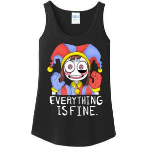 Funny digital circus pomni everything is fine  Ladies Essential Tank