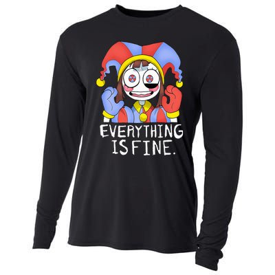 Funny digital circus pomni everything is fine  Cooling Performance Long Sleeve Crew