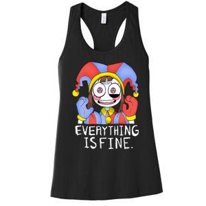 Funny digital circus pomni everything is fine  Women's Racerback Tank