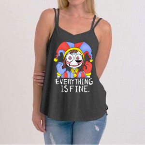 Funny digital circus pomni everything is fine  Women's Strappy Tank