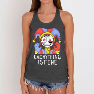 Funny digital circus pomni everything is fine  Women's Knotted Racerback Tank