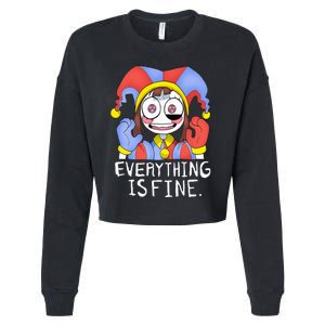 Funny digital circus pomni everything is fine  Cropped Pullover Crew