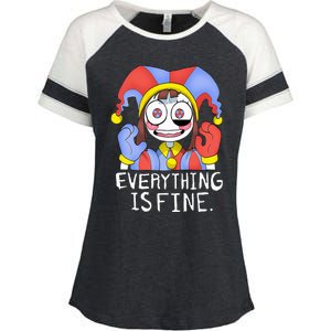 Funny digital circus pomni everything is fine  Enza Ladies Jersey Colorblock Tee