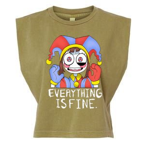 Funny digital circus pomni everything is fine  Garment-Dyed Women's Muscle Tee