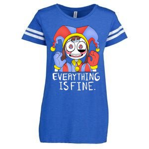 Funny digital circus pomni everything is fine  Enza Ladies Jersey Football T-Shirt