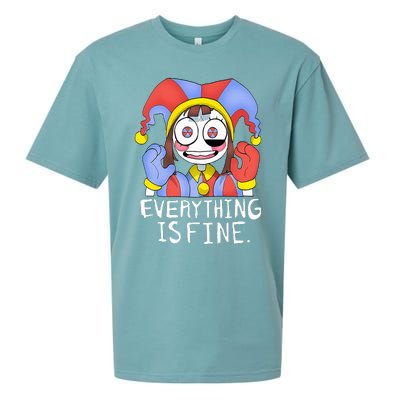 Funny digital circus pomni everything is fine  Sueded Cloud Jersey T-Shirt