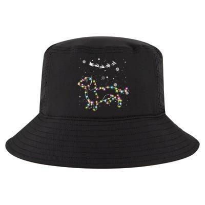 Funny Dachshund Christmas Tree Lights Gift Dog Doxie Lover Gift Cool Comfort Performance Bucket Hat