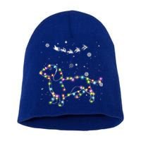 Funny Dachshund Christmas Tree Lights Gift Dog Doxie Lover Gift Short Acrylic Beanie