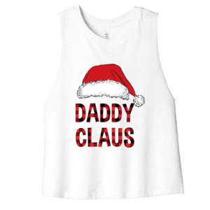 Funny Daddy Claus Red Plaid Christmas Family Pjs Matching Gift Women's Racerback Cropped Tank