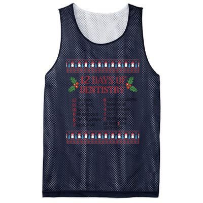 Funny Dentist Christmas Ugly Sweater 12 Days Of Dentistry Gift Mesh Reversible Basketball Jersey Tank