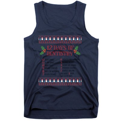 Funny Dentist Christmas Ugly Sweater 12 Days Of Dentistry Gift Tank Top