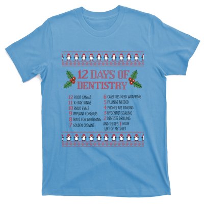 Funny Dentist Christmas Ugly Sweater 12 Days Of Dentistry Gift T-Shirt