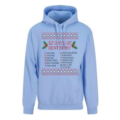 Funny Dentist Christmas Ugly Sweater 12 Days Of Dentistry Gift Unisex Surf Hoodie