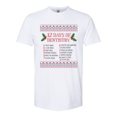 Funny Dentist Christmas Ugly Sweater 12 Days Of Dentistry Gift Softstyle CVC T-Shirt