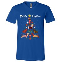 Funny Dachshund Christmas Tree Gift Ornat Gift V-Neck T-Shirt