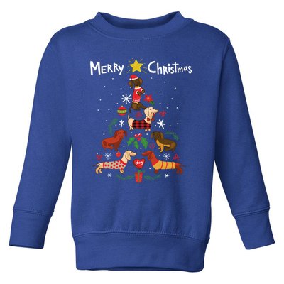 Funny Dachshund Christmas Tree Gift Ornat Gift Toddler Sweatshirt