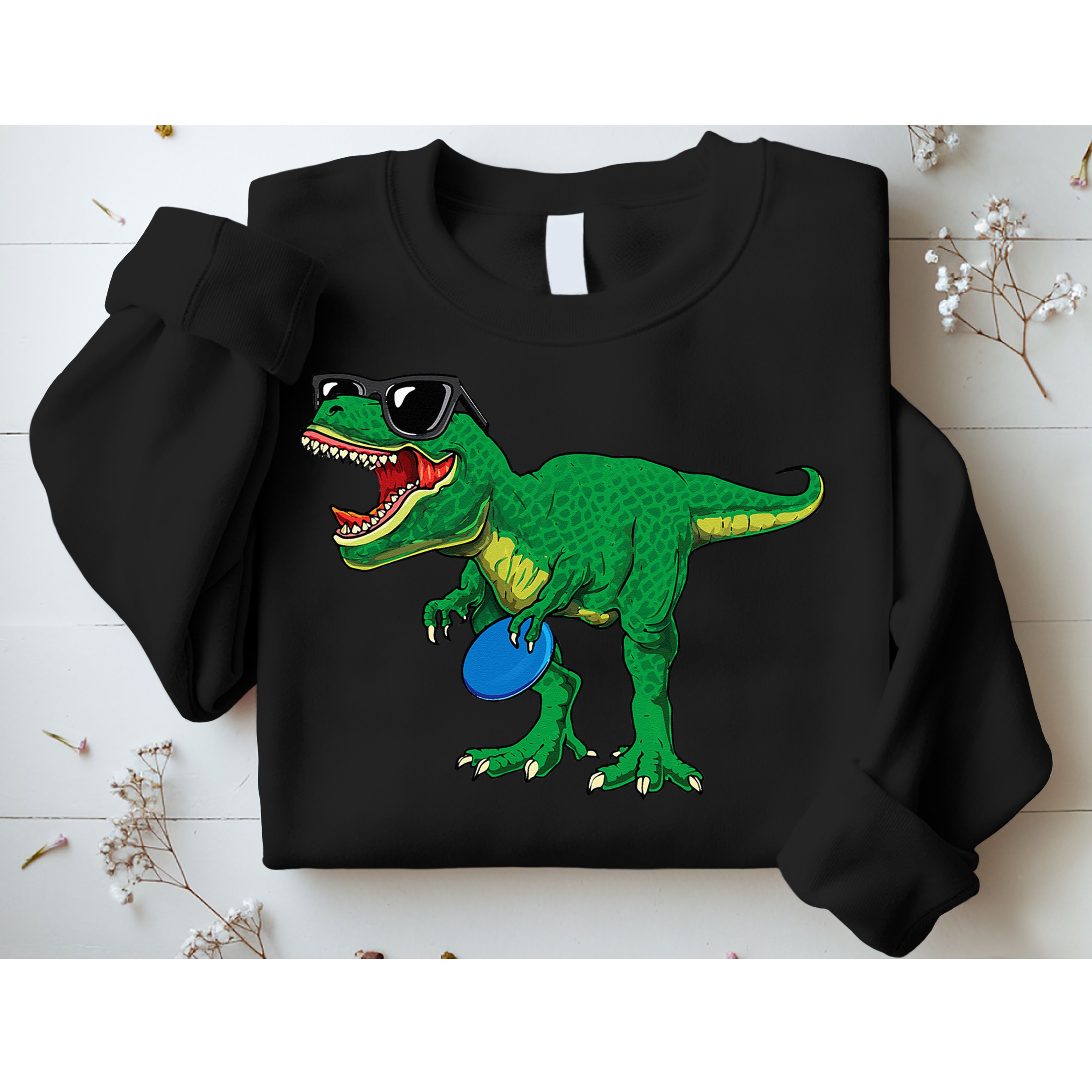 Frisbees Dino Cute T Rex Dinosaur Disc Golf Gift Sweatshirt