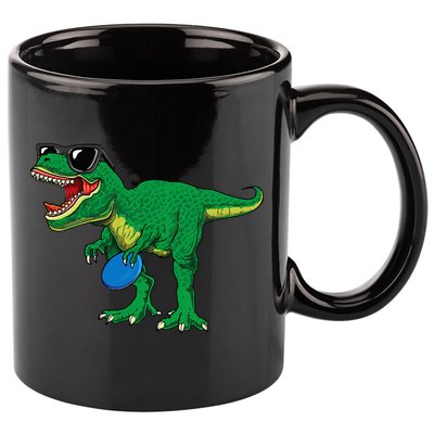 Frisbees Dino Cute T Rex Dinosaur Disc Golf Gift 11oz C Handle Ceramic Mug