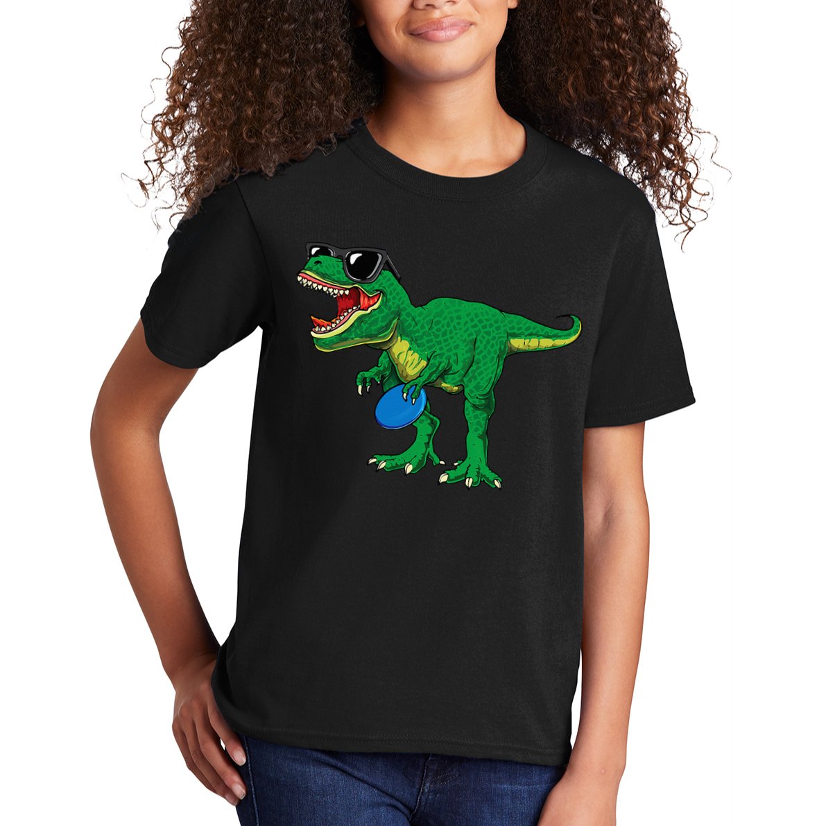 Frisbees Dino Cute T Rex Dinosaur Disc Golf Gift Kids T-Shirt