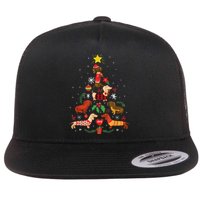 Funny Dachshund Christmas Tree Decor Gift Flat Bill Trucker Hat