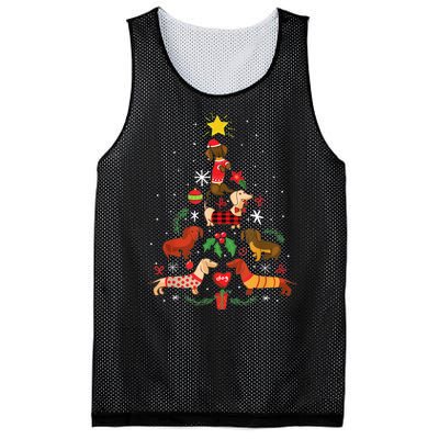 Funny Dachshund Christmas Tree Decor Gift Mesh Reversible Basketball Jersey Tank