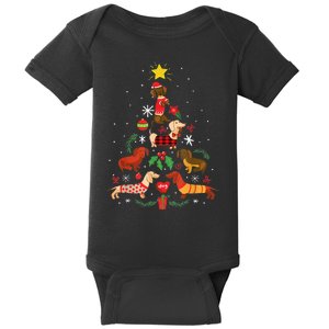 Funny Dachshund Christmas Tree Decor Gift Baby Bodysuit