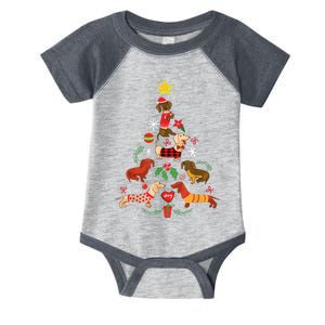 Funny Dachshund Christmas Tree Decor Gift Infant Baby Jersey Bodysuit