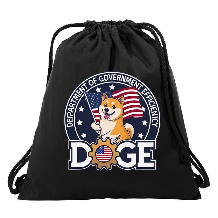 Funny Doge Crypto Meme Department Of Government Efficiency Drawstring Bag