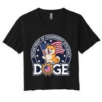 Funny Doge Crypto Meme Department Of Government Efficiency Women's Crop Top Tee