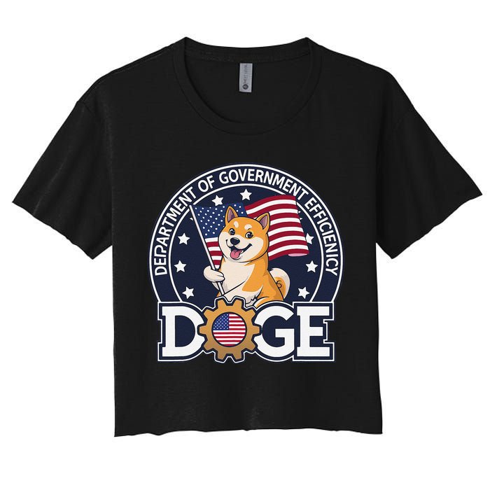 Funny Doge Crypto Meme Department Of Government Efficiency Women's Crop Top Tee