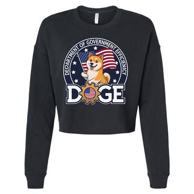 Funny Doge Crypto Meme Department Of Government Efficiency Cropped Pullover Crew