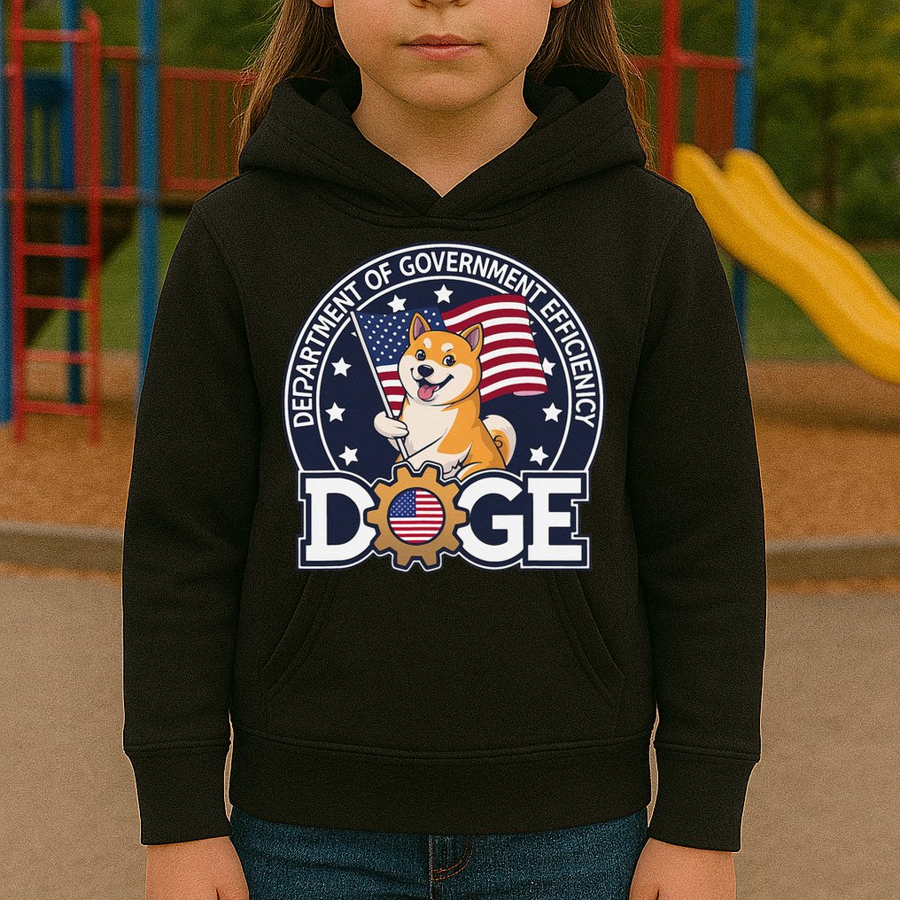 Funny Doge Crypto Meme Department Of Government Efficiency Kids Hoodie