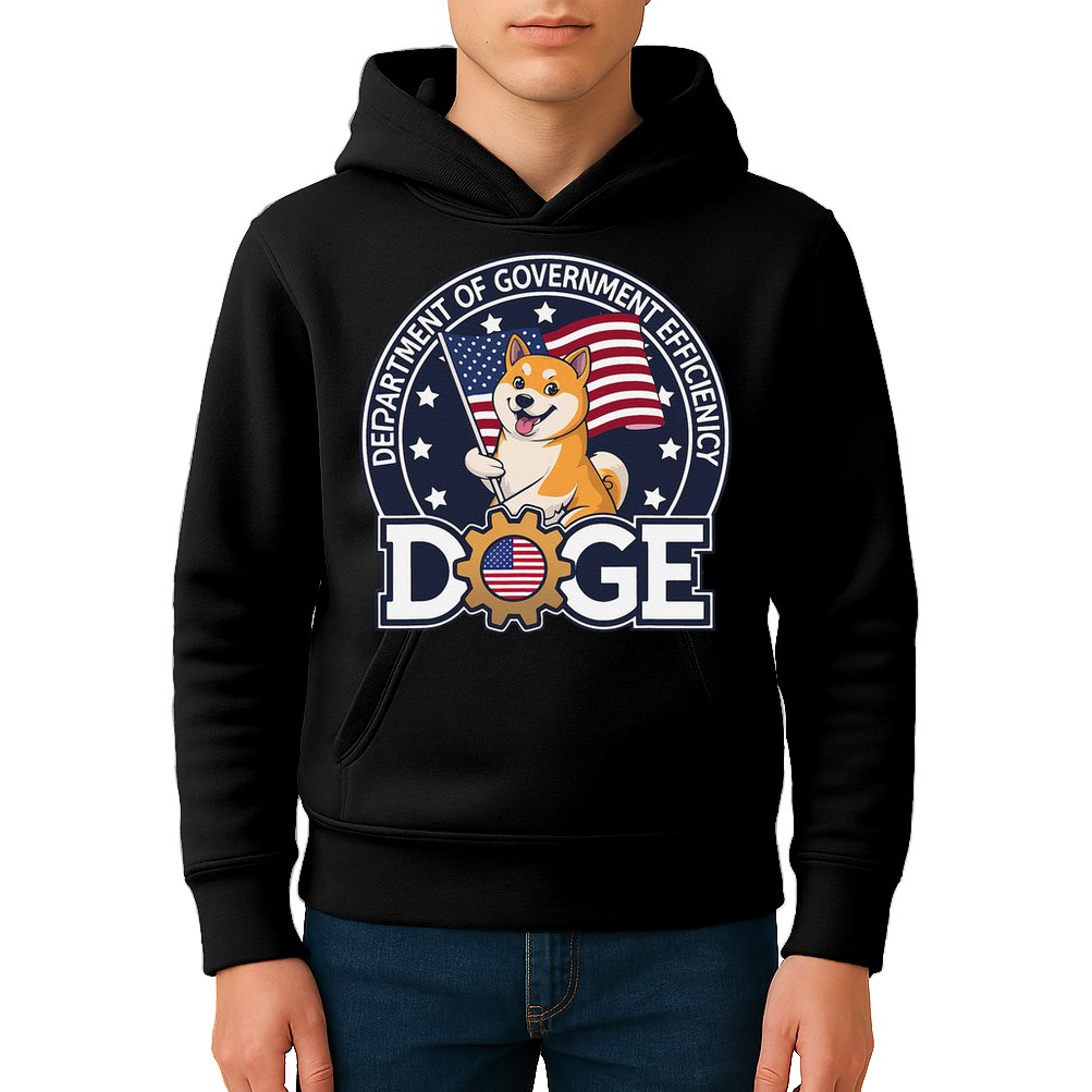 Funny Doge Crypto Meme Department Of Government Efficiency Kids Hoodie