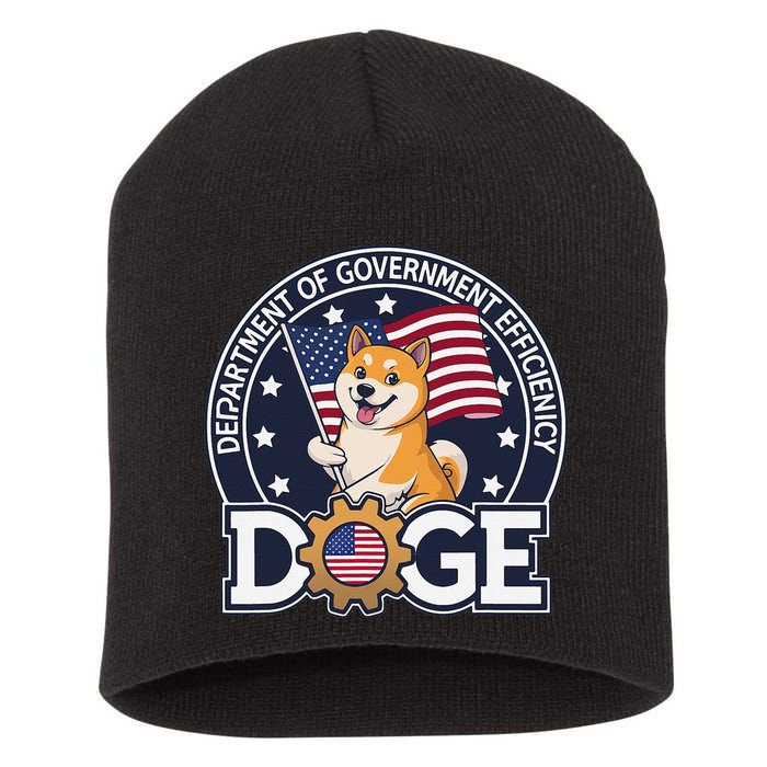 Funny Doge Crypto Meme Department Of Government Efficiency Short Acrylic Beanie