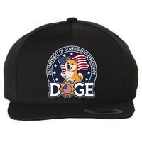 Funny Doge Crypto Meme Department Of Government Efficiency Wool Snapback Cap