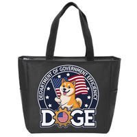 Funny Doge Crypto Meme Department Of Government Efficiency Zip Tote Bag