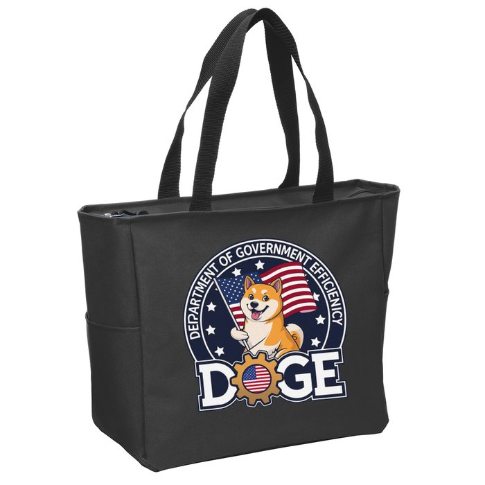 Funny Doge Crypto Meme Department Of Government Efficiency Zip Tote Bag