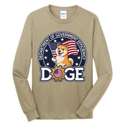 Funny Doge Crypto Meme Department Of Government Efficiency Tall Long Sleeve T-Shirt