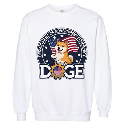 Funny Doge Crypto Meme Department Of Government Efficiency Garment-Dyed Sweatshirt