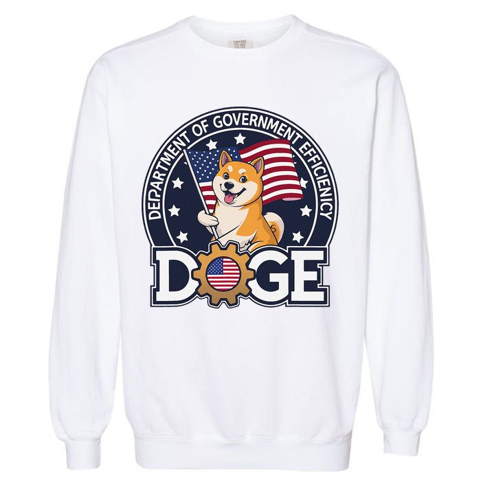 Funny Doge Crypto Meme Department Of Government Efficiency Garment-Dyed Sweatshirt