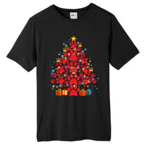 Funny Dog Cat Paw Christmas Tree Lover Merry Xmas Pajamas Gift Tall Fusion ChromaSoft Performance T-Shirt