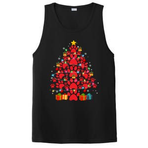 Funny Dog Cat Paw Christmas Tree Lover Merry Xmas Pajamas Gift PosiCharge Competitor Tank