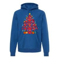 Funny Dog Cat Paw Christmas Tree Lover Merry Xmas Pajamas Gift Premium Hoodie