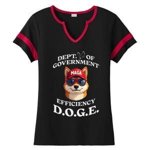 Funny Doge Crypto Meme Department Of Government Efficiency Ladies Halftime Notch Neck Tee