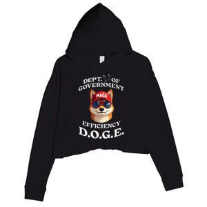 Funny Doge Crypto Meme Department Of Government Efficiency Crop Fleece Hoodie