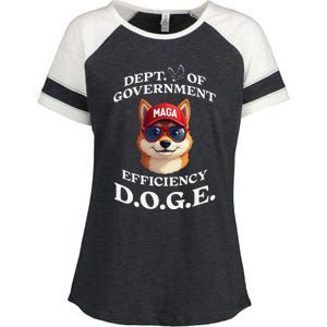 Funny Doge Crypto Meme Department Of Government Efficiency Enza Ladies Jersey Colorblock Tee