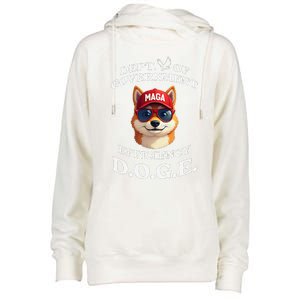 Funny Doge Crypto Meme Department Of Government Efficiency Womens Funnel Neck Pullover Hood