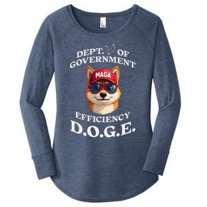 Funny Doge Crypto Meme Department Of Government Efficiency Women's Perfect Tri Tunic Long Sleeve Shirt