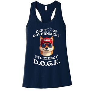 Funny Doge Crypto Meme Department Of Government Efficiency Women's Racerback Tank